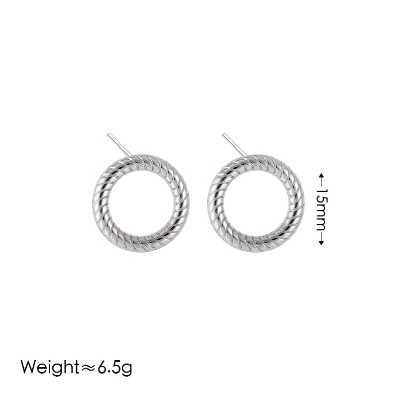 Ion Plating (IP) 18K Gold Plated Round 304 Stainless Steel Vintage Style Simple Style Waterproof Non Tarnish Bracelets Earrings Necklace