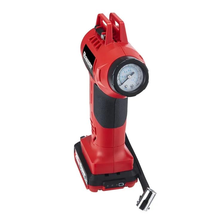 20V Cordless Air Inflator, 0-160 PSI Portable Compressor, Red, Tool Only