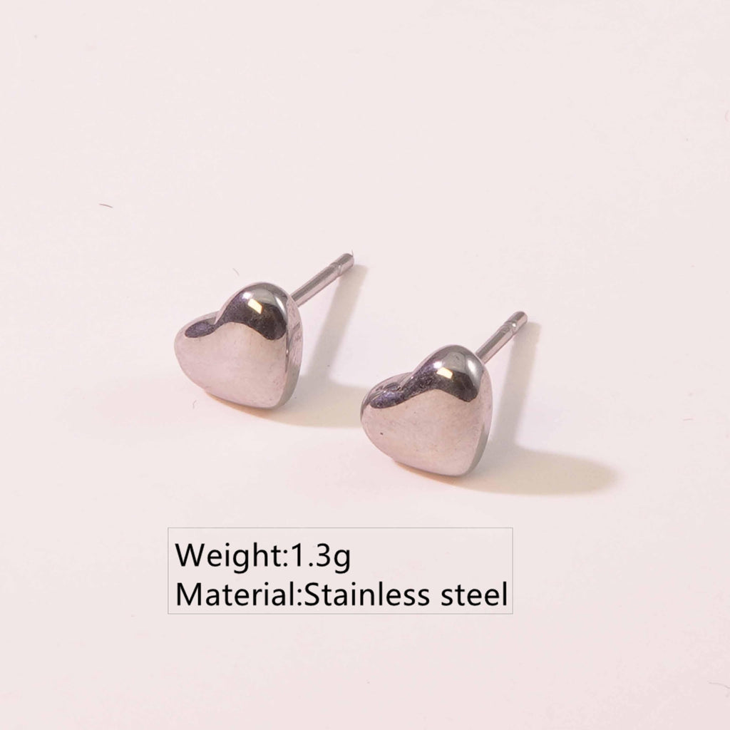 Ion Plating (IP) 18K Gold Plated Heart Shape 304 Stainless Steel Classic Style Waterproof Non Tarnish Jewelry Set