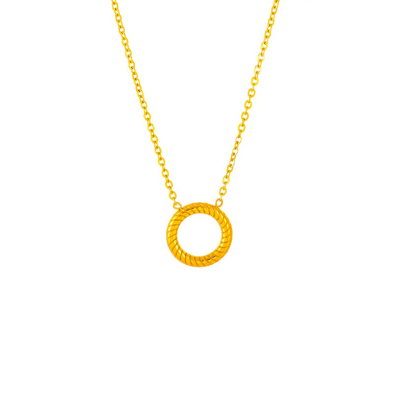 Ion Plating (IP) 18K Gold Plated Round 304 Stainless Steel Vintage Style Simple Style Waterproof Non Tarnish Bracelets Earrings Necklace