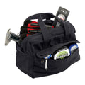 Tool Bag with 3 Pockets, Black, Heavy-Duty Construction, 11 Inch Storage Organizer for Tools, Professional Utility Carrier