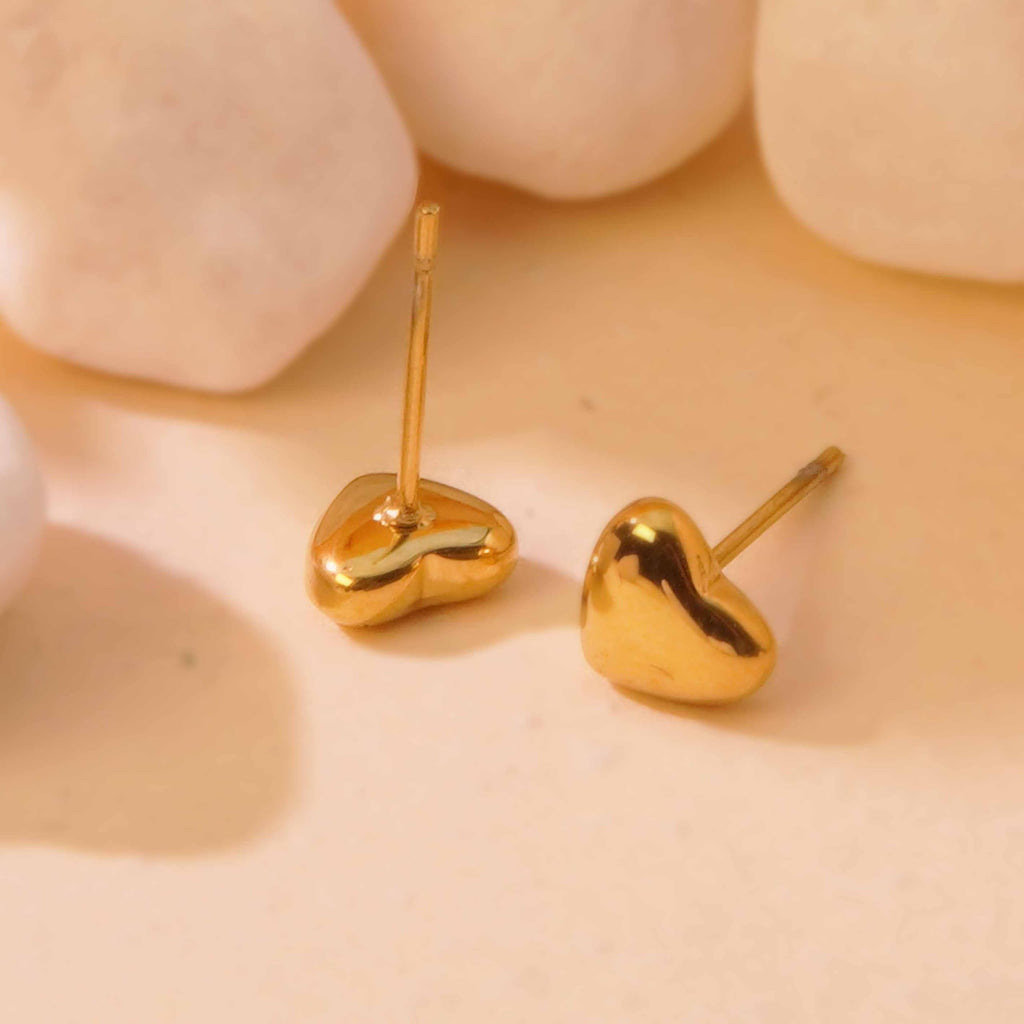 Ion Plating (IP) 18K Gold Plated Heart Shape 304 Stainless Steel Classic Style Waterproof Non Tarnish Jewelry Set