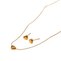 Ion Plating (IP) 18K Gold Plated Heart Shape 304 Stainless Steel Classic Style Waterproof Non Tarnish Jewelry Set