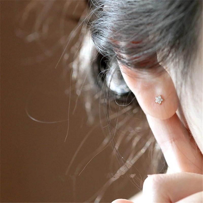 925 Sterling Silver Star Small Stud Earrings