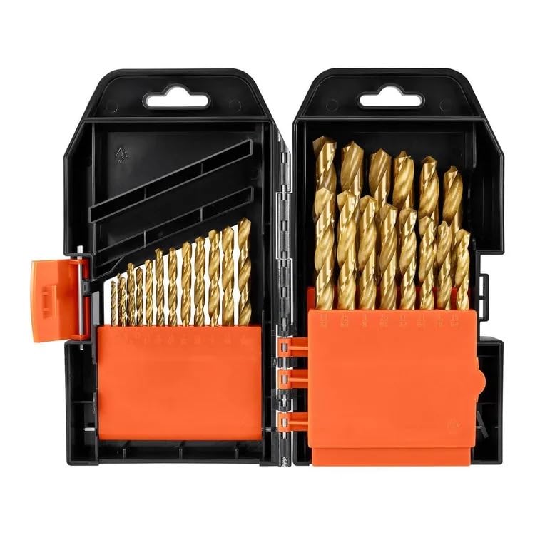 29-Piece Titanium Nitride High Speed Steel Drill Bit Set