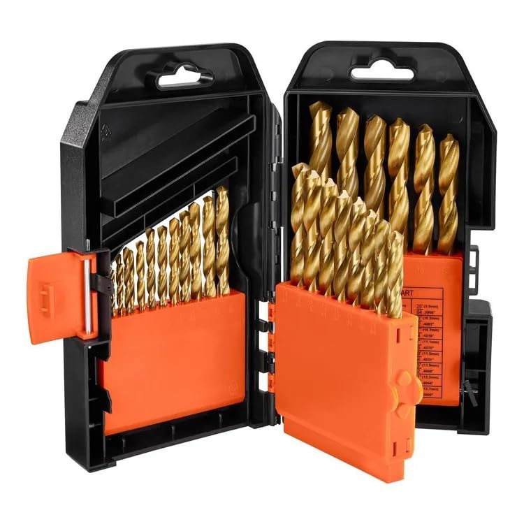 29-Piece Titanium Nitride High Speed Steel Drill Bit Set