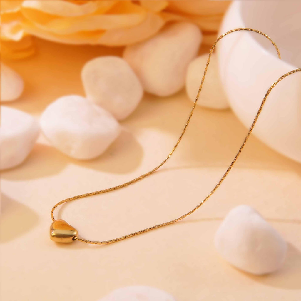 Ion Plating (IP) 18K Gold Plated Heart Shape 304 Stainless Steel Classic Style Waterproof Non Tarnish Jewelry Set