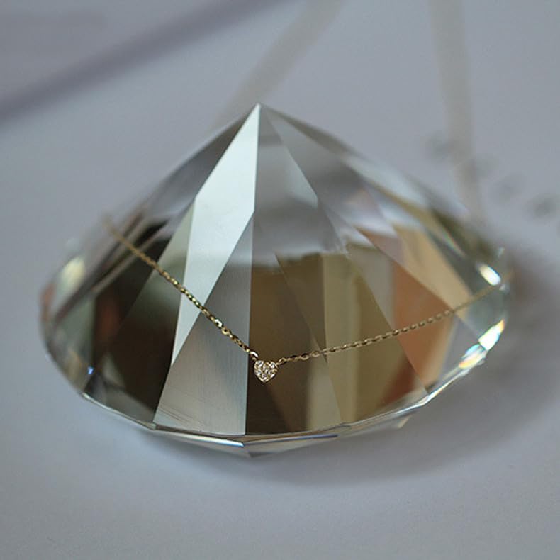 925 Sterling Silver Heart Pendant Necklace, Zircon Inlay, Dainty Chain Necklace for Women