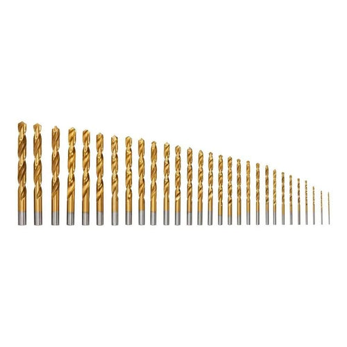 29-Piece Titanium Nitride High Speed Steel Drill Bit Set