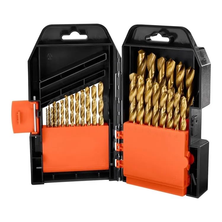 29-Piece Titanium Nitride High Speed Steel Drill Bit Set