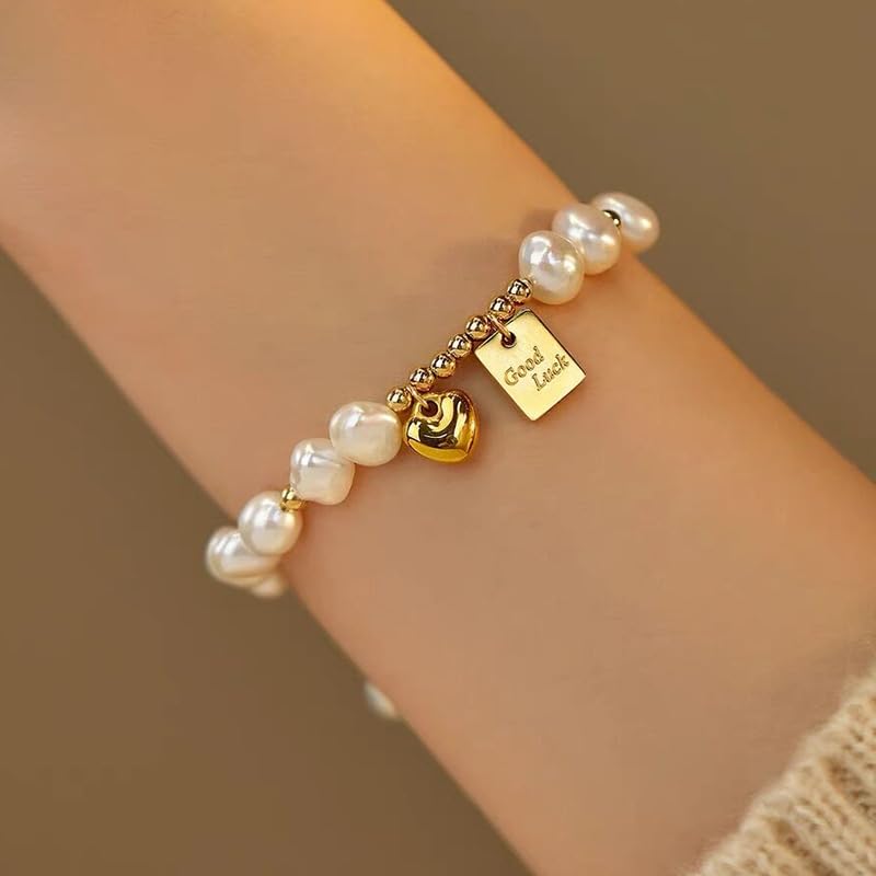 Elegant Heart Shape Freshwater Pearl Bracelets