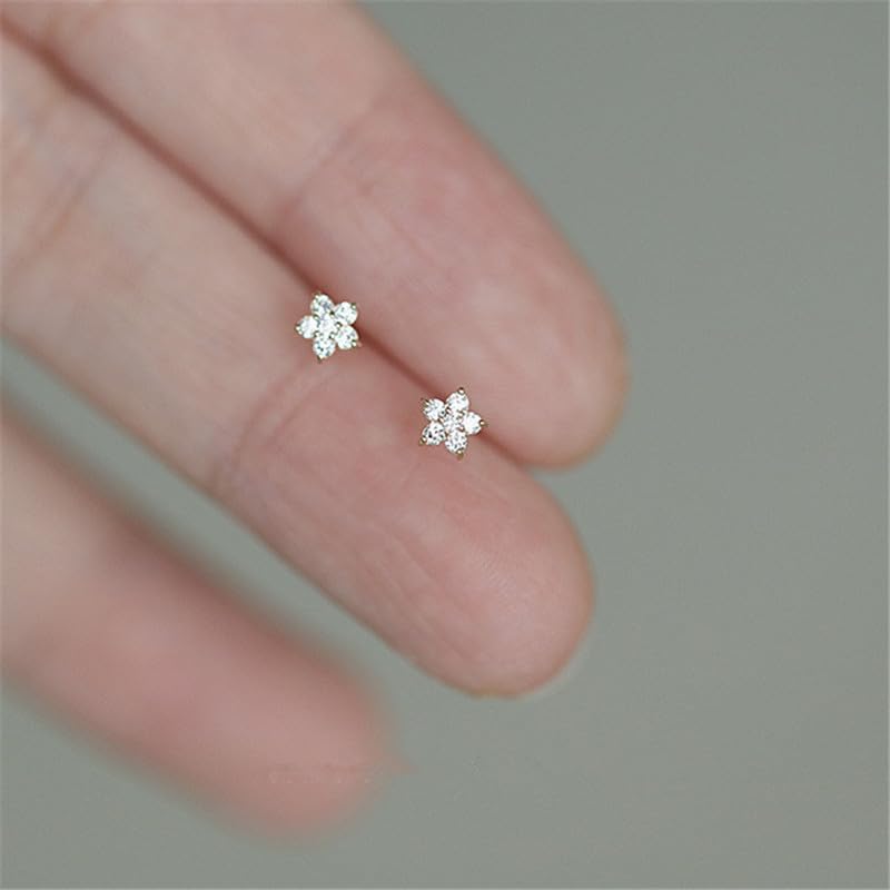 925 Sterling Silver Star Small Stud Earrings