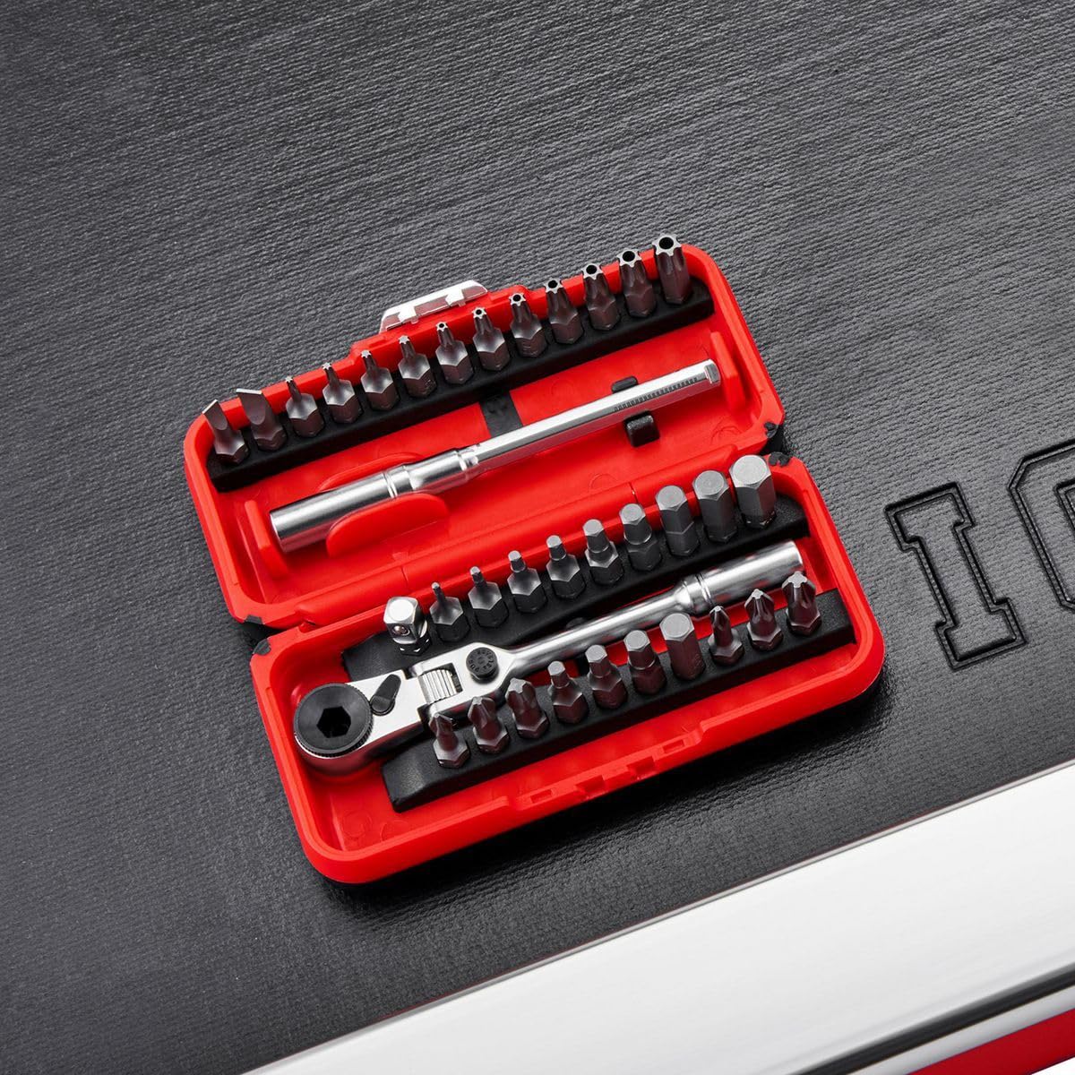 ICON-Locking Flex Head Ratchet and Bit Set, 35-Piece