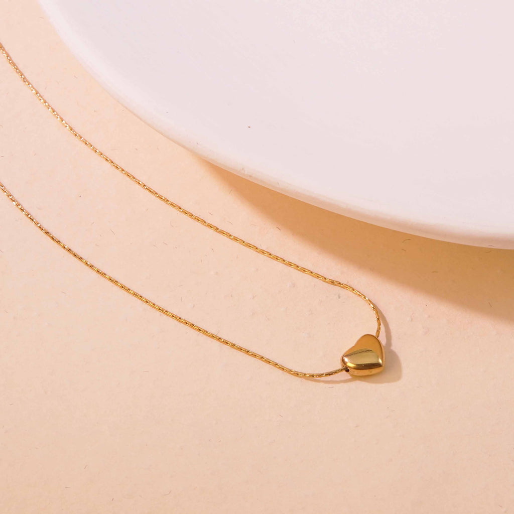 Ion Plating (IP) 18K Gold Plated Heart Shape 304 Stainless Steel Classic Style Waterproof Non Tarnish Jewelry Set