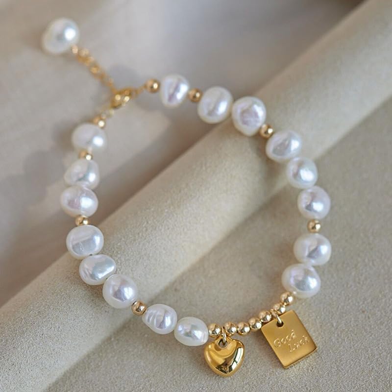 Elegant Heart Shape Freshwater Pearl Bracelets